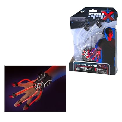 SpyX / Light Hand – LED Light Up Glove Toy for Spy Kids. Cool Flash Light Finger Device to Navigate in The Dark. Elastic LED Spy Toy Gadget for Junior Secret Agent Costumes