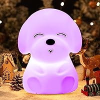 Puppy Kids Night Light,Remote Night Light for Kids Room Girls Gifts,Kids Baby Night Light Squishy Silicone LED Lamp USB Rechargeable 7 Available Colors Boy Nursery Toddler Bedside Lights Bedroom Timer