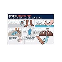 LTTACDS Tips for Healthy Feet Most People with Diabetes Can Prevent Serious Foot Problems Poster Canvas Painting Wall Art Poster for Bedroom Living Room Decor 36x24inch(90x60cm) Unframe-style