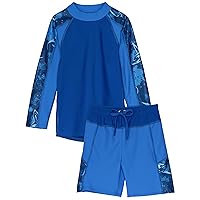 Tuga Boys Two-Piece Long Sleeve Swimsuit Set 2-14 Years, UPF 50+ Swimwear