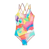 Kanu Surf Girls' Reese UPF 50+ Beach Sport Criss-Cross One Piece Swimsuit