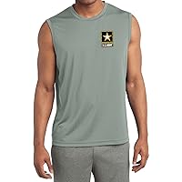 Mens US Army Pocket Print Dry Wicking Sleeveless Shirt