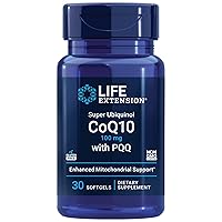 Life Extension Super Ubiquinol CoQ10 with PQQ, CoQ10, PQQ, shilajit, heart health, cellular energy support, 8x better absorption, gluten-free, 100 mg, 30 softgels