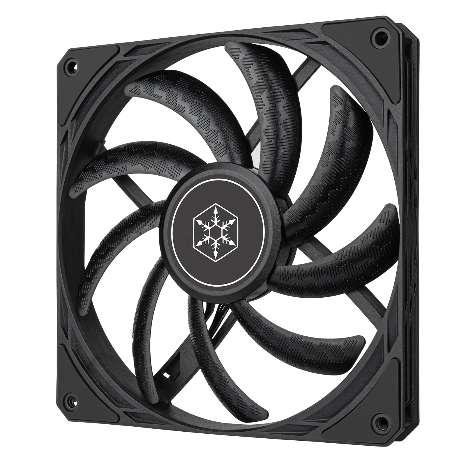 SilverStone Technology Air Slimmer 140 Enhanced Performance 140mm Slim Fan with Full-Range PWM and Shark Force Technology, (SST-AS140B)
