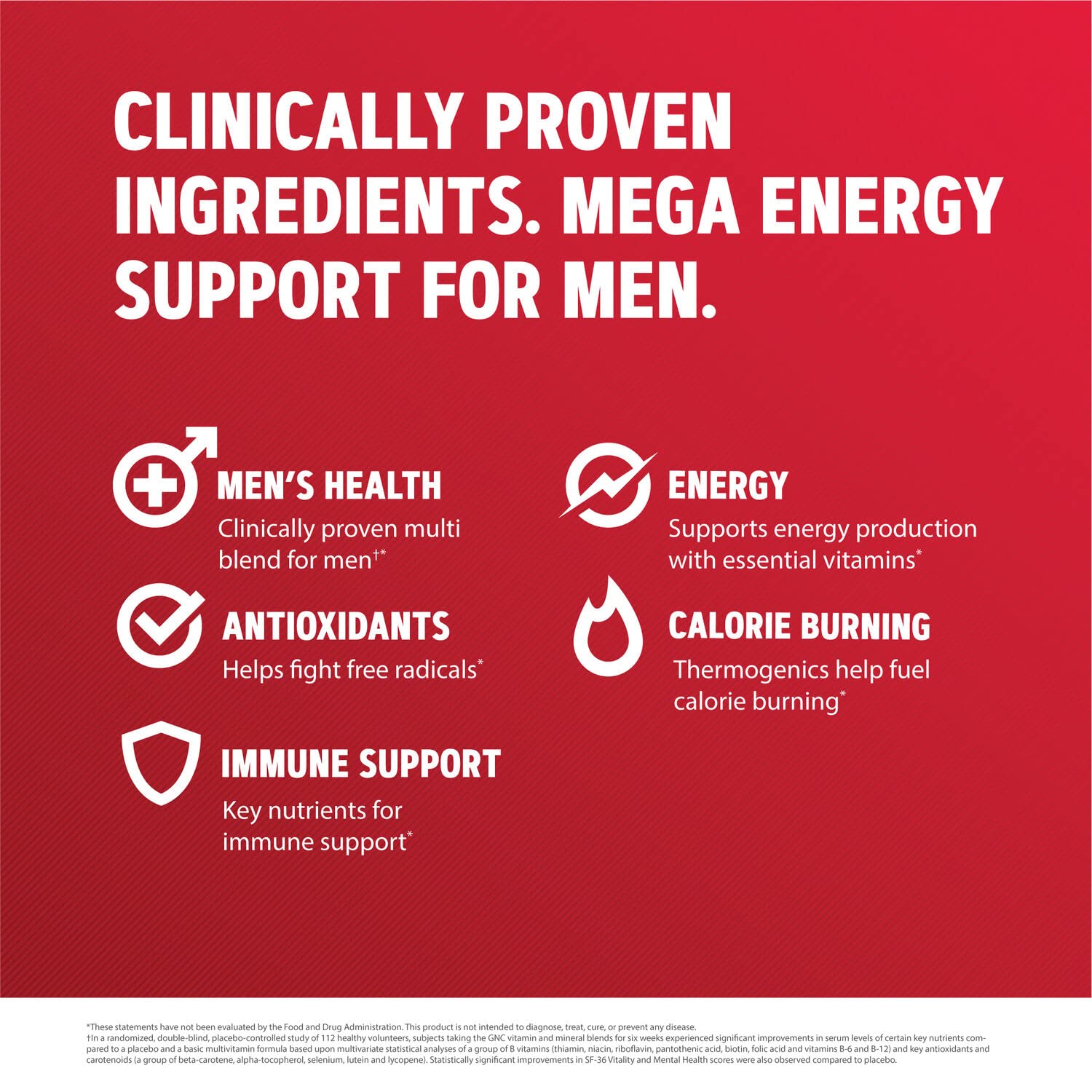 GNC Mega Men Energy and Metabolism Multivitamin for Men | for Increased Energy, Metabolism, Antioxidants, and Calorie Burning | 180 Caplets