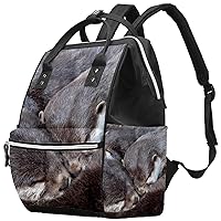 Cute Sleeping Otters Babies Diaper Bag Backpack Baby Nappy Changing Bags Multi Function Large Capacity Travel Bag