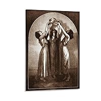 Vintage Poster Three Witches Dancing by Helen Moller 1918 Print Poster Wall Art Paintings Canvas Wall Decor Home Decor Living Room Decor Aesthetic 16x24inch(40x60cm) Frame-Style
