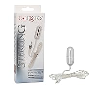 CalExotics Sterling Collection - Mini Wired Bullet Egg Vibrator - Sex Toys for Couples - Adult Vibe Massager - Silver - 1.5 Inch