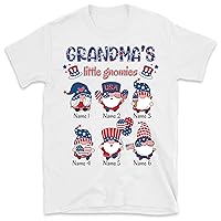 Personalized Grandma Shirt, Gnome Nana Shirt 4th of July, USA Flag Independence Tshirt, Gift for Mom Nana Mimi