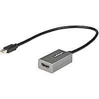 StarTech.com Mini DisplayPort To HDMI Adapter 1080p - mDP 1.2 To HDMI Monitor/Display - Mini DP To HDMI Adapter Dongle Converter - 12