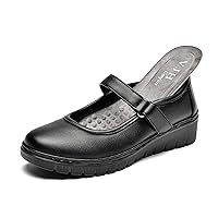 VJH confort Women s Mary Jane Flats, Breathable Comfort Round Toe Low Heel Slip-on Light Weight Walking Shoes