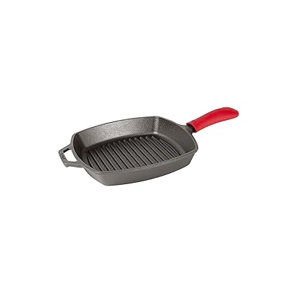 Lodge Silicone Hot Handle Holder - Red Heat Protecting Silicone Handle for Lodge Cast Iron Skillets with Keyhole Handle 5-5/8