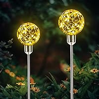 Solar Garden Lights Outdoor Solar Walkway Lights Solar Stake Lights 2 Pack Colorful Solar Lights Gardening Gifts for Yard Pathway Path Landscape Backyard Lawn Outside Decorations