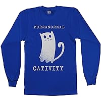Threadrock Men's Purranormal Cativity Ghost Cat Long Sleeve T-Shirt