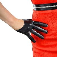 Fashion Short Leather Gloves for Women Costume Wet Look Faux Patent PU Driving Dress Gloves