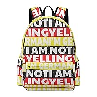 I'm Not Yelling I'm German1 Travel Hiking Laptop Backpack for Men Women Camping Gym Backpacks Funny Casual Bag Gift