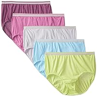 Fruit of the Loom Women's Plus Size Fit for Me 5 Pack Cotton Panties