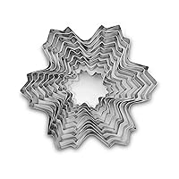 Christmas Day Holiday Stainless Steel Cookie Cutter Set Gift Baking Mold for Biscuit Fondant Cake Pastry Bread Chocolate Eggs (Christmas Snowflake Stack 9-in-1 Set)