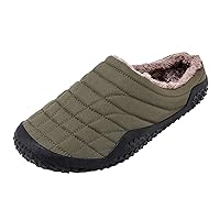 Mens Slippers Warm Plush Memory Foam Comfort Fuzzy Plush Lining Slip On House Shoes Indoor Outdoor
