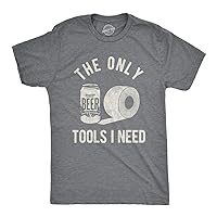 Mens The Only Tools I Need Tshirt Beer and Toilet Paper Tee