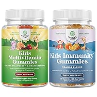 Bundle of Plant Based Kids Multivitamin Gummies - Multivitamin for Kids Immunity Support Gummies and Kids Immunity Support Gummies - Delicious Vitamin C with Zinc and Echinacea Immune Booster Gummies