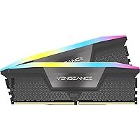 VENGEANCE RGB DDR5 RAM 64GB (2x32GB) 6000MHz CL40 AMD EXPO iCUE Compatible Computer Memory - Gray (CMH64GX5M2B6000Z40)