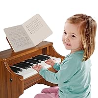 Wood City Wooden Piano Toys (25 Keys) Mini Music Educational Instrument Toy Toddler Baby Kids Piano Keyboard with Music Stand and Color Coded Keyboard Stickers for 3-7 Year Old