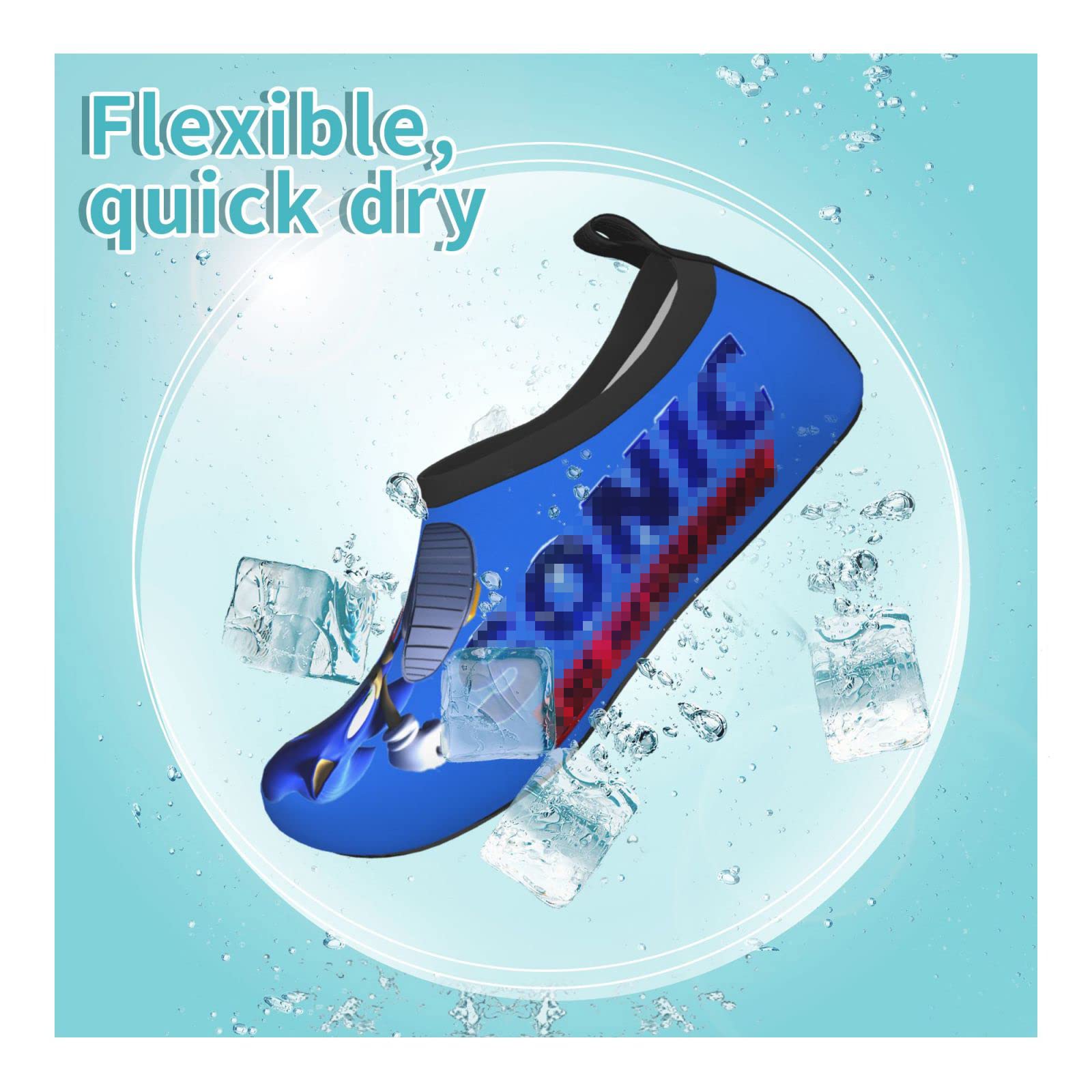 Cartoon Kids Water Shoes, Quick-Dry Aqua Socks, Water Skin Barefoot Sports Shoes for Boys and Girls