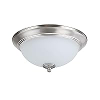 Aspen Creative 63018-11A LED Flush Mount Ceiling Light Fixture, Transitional Design in Satin Nickel Finish, Frosted Glass Diffuser, 13