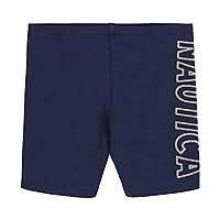 Nautica Girls' Active Bike Shorts, Soft & Stretchy Spandex with Flat Waistband & Logo Design