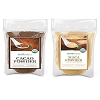 Healthworks Organic Cacao Powder (16 Ounces / 1 Pound) and Maca Powder Raw (16 Ounces / 1 Pound)