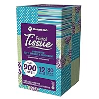 Member's Mark Member's Mark Ultra Soft Facial Tissues, 12 Cube Boxes, 80 3-ply Tissues Per Box (960 Tissues Total)
