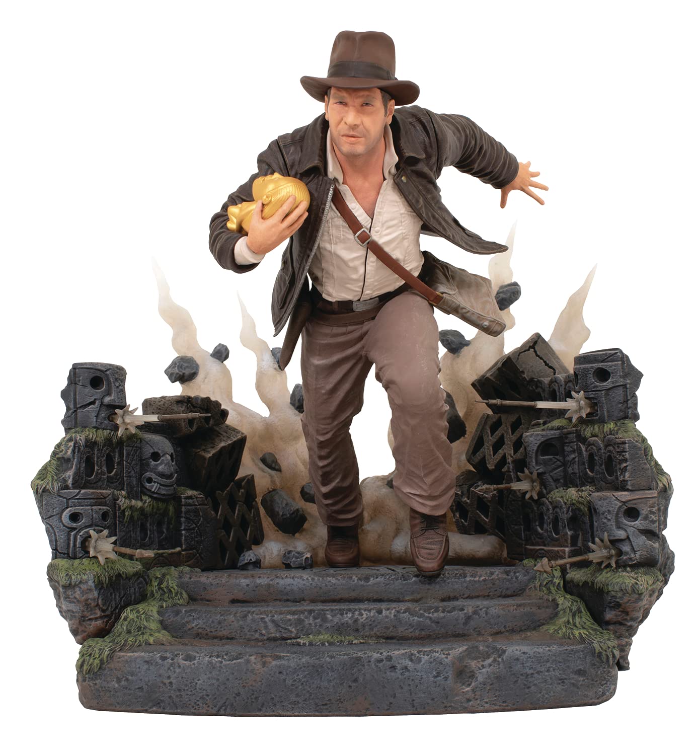 DIAMOND SELECT TOYS Indiana Jones and The Raiders of The Lost Ark: Escape with Idol Deluxe Gallery Statue