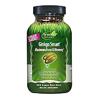 Ginkgo Smart Powerful Nootropic Brain Booster - Supports Maximum Memory, Focus & Mental Clarity with DMAE, Clubmoss, Choline & Acetyl L-Carnitine - 120 Liquid Softgels