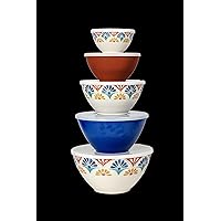 by TarHong Rio Medallion Set of 5 Melamine Mixing Bowls with Lids for Mixing and Kitchen Storage