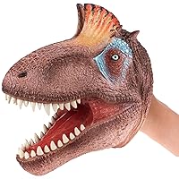 Gemini&Genius Cryolophosaurus Dinosaur Hand Puppet, Dinosaur Scary Toys, Great Party Supplies, Boys Birthday Gift, Collection, Cake Topper and Room Decoration for Kids 3 Years Old and Up
