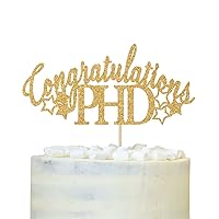 Congratulations PHD Cake Topper, PHD Graduation Cake Decor, Class of 2024 Graduation Party Decorations Supplies, Congrats Grad Master, Gold Glitter