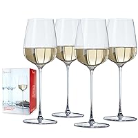 Willsberger White Wine Glasses, Set of 4, European-Made Lead-Free Crystal, Classic Stemmed, Dishwasher Safe, Professional Quality White Wine Glass Gift Set, 15.5 oz