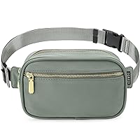 fanny packs for women men, Fashionable waist pack crossbody bag with Adjustable Strap nylon belt bag Hip Bum Bag for Travel Running Hiking(Grey)