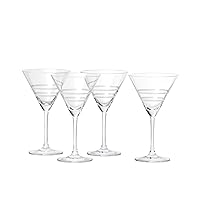 Crafthouse By Fortessa Professional Charles Joly, Etched Schott Zwiesel Tritan 9.9 oz Barware/Cocktail, Set of 4, Martini Glass