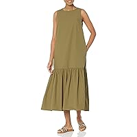 The Drop Women's Ilana Loose Sleeveless Wide-Hem Poplin Maxi Dress