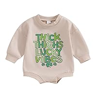 Baby St. 𝐏atricks Day Outfit Little 𝗟ucky Charm Romper Children St. 𝐏atrick One 𝐏iece Romper Kids St
