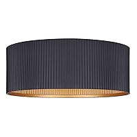 REXTON 13.875-Inch 2-Light Flush Mount, Matte Black, 60W Type A Compatible, Easy Connect, Modern Style