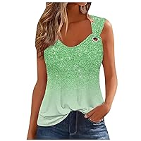 Women Tops,Summer Square Neck Tank Tops for Women Pleated Loose Fit Casual Sleeveless Tops Shirts Flowy Basic T Shirt