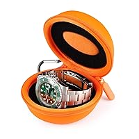 Travel Watch Case Single Box for Men, Portable Watch Organizer Holder 1 Slot Women - Fits all Wristwatches & Smart Watches up to 50mm (2 case)