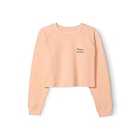 Girls Fleece Crop Crewneck Sweatshirt