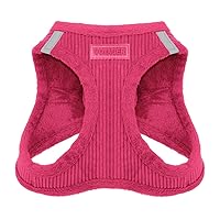 Voyager Step-In Plush Dog Harness – Soft Plush, Step In Vest Harness for Small and Medium Dogs by Best Pet Supplies - 1Fuchsia Corduroy, L (Chest: 18 - 20.5