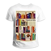 Bookshelf Unisex T-Shirt Fashion Round Neck Casual Sports Top