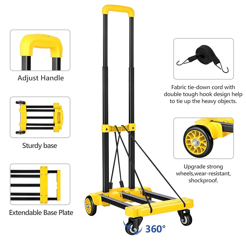 Mua KEDSUM Folding Hand Truck, 290 lbs Heavy Duty Dolly Cart for Moving,  Solid Construction Utility Cart Compact and Lightweight for Luggage,  Personal, Travel, Auto, Moving and Office Use trên Amazon Mỹ