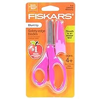 Fiskars Scissors Blunt-tip Safety-Edge Blades w/Sheath (Hot Pink)